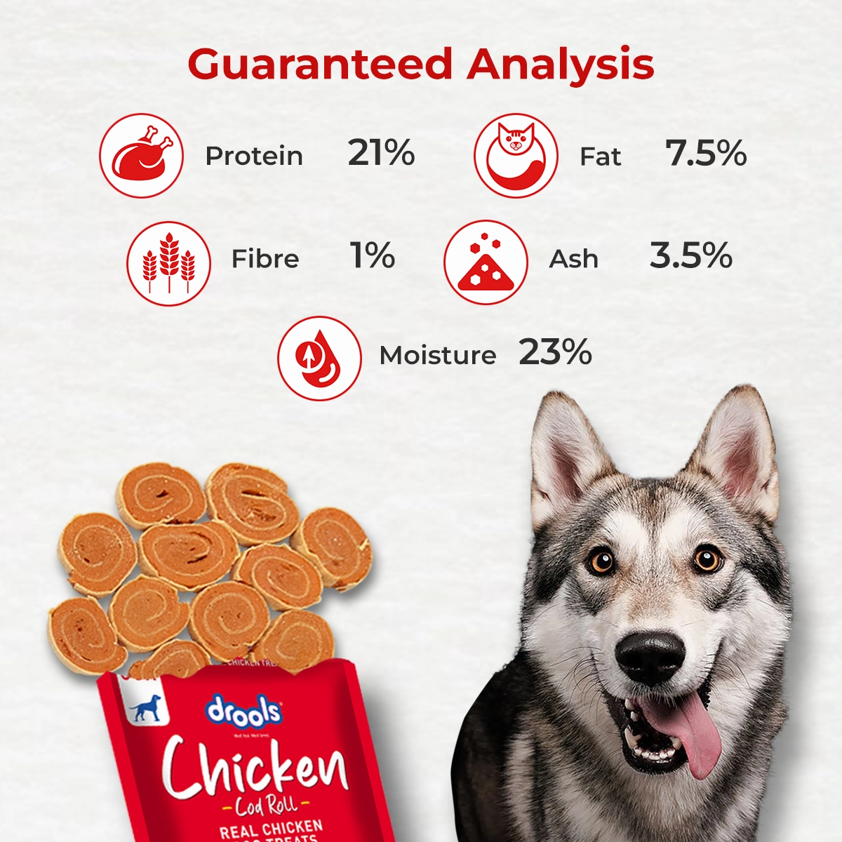 Drools Chicken Cod Roll Dog Treats
