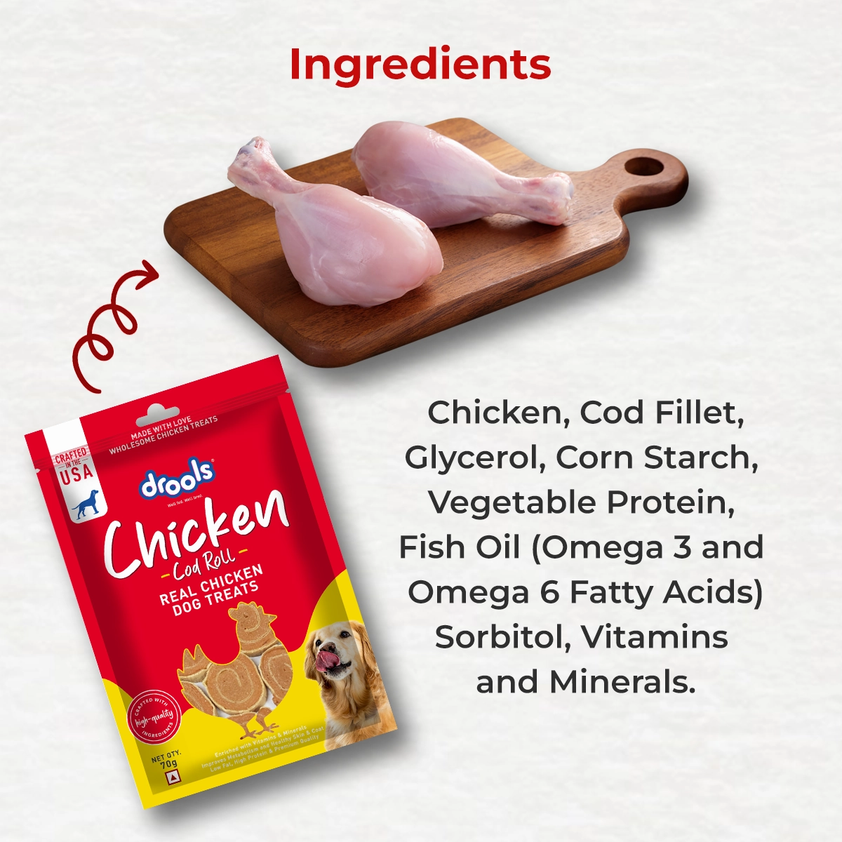 Drools Chicken Cod Roll Dog Treats