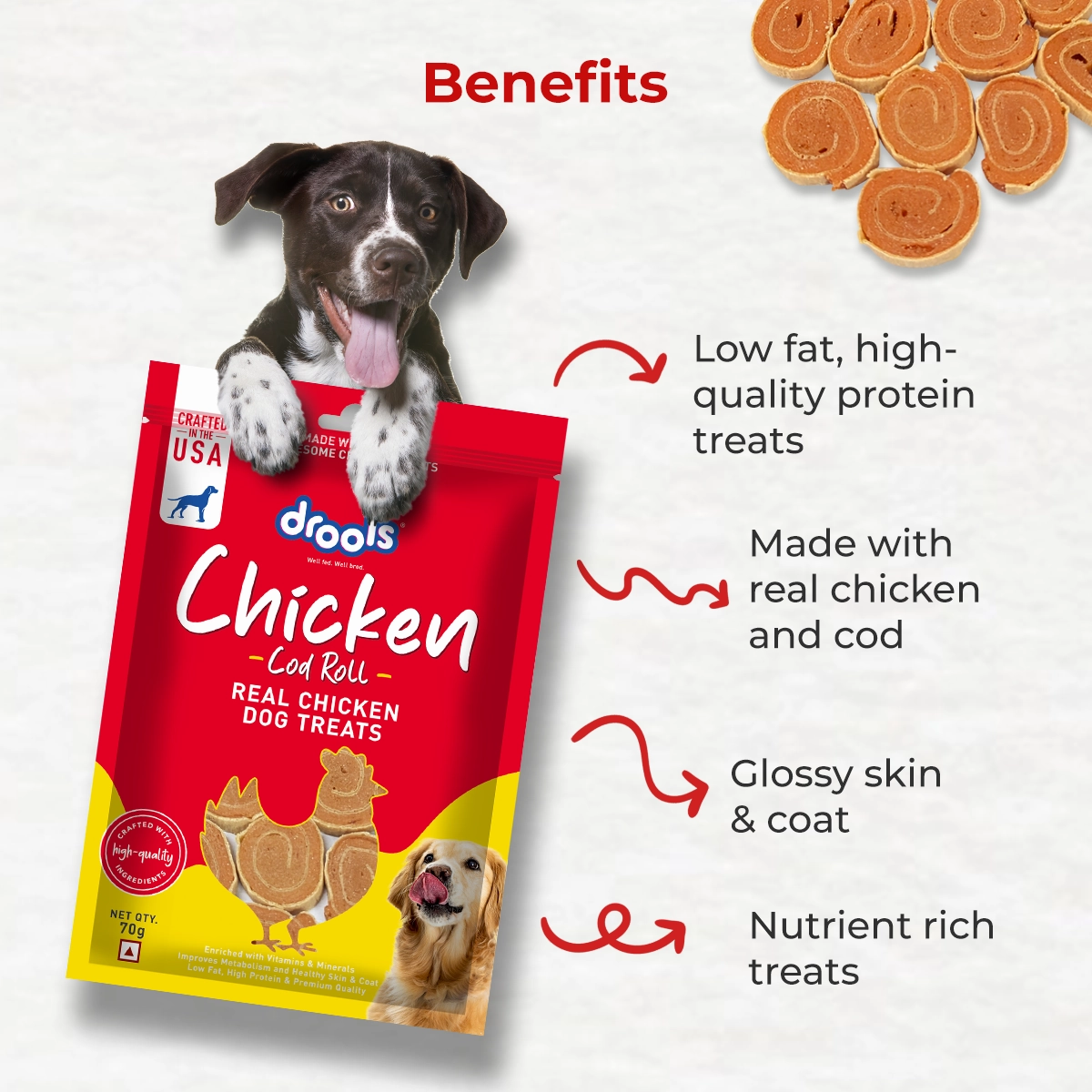 Drools Chicken Cod Roll Dog Treats