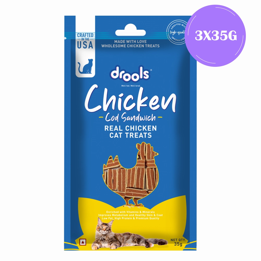 Drools Chicken Cod Sandwich Cat Treats
