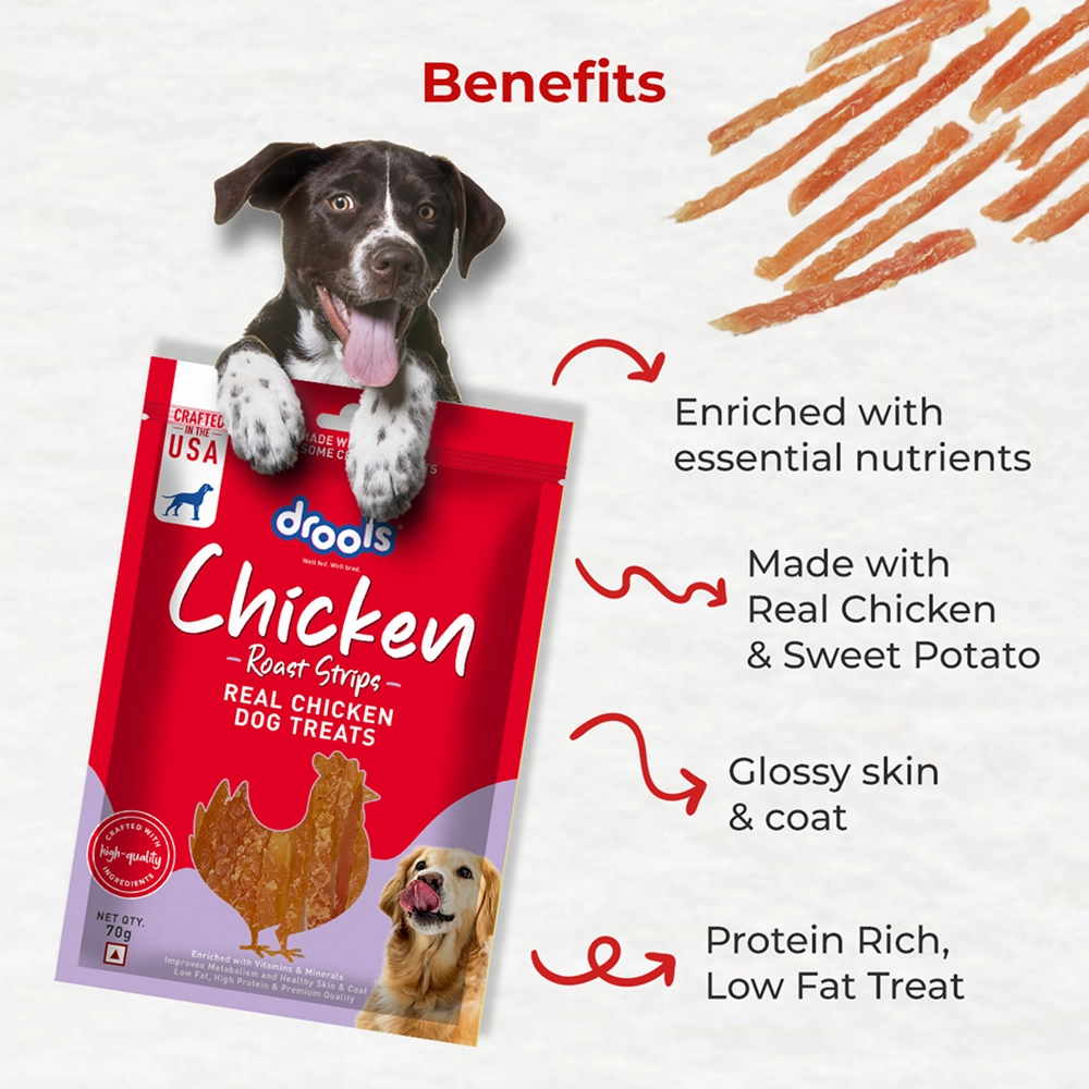 Drools Chicken Roast Strips Dogs Treats