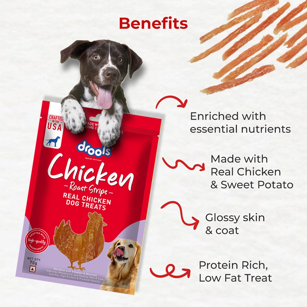 Drools Chicken Roast Strips Dogs Treats