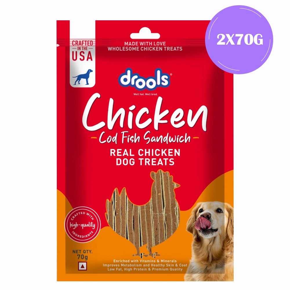Drools Cod Fish Sandwich Dog Treats