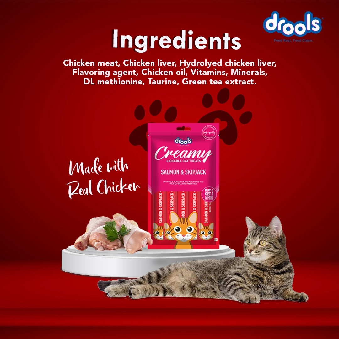 Drools Crab & Chicken, Real Chicken and Salmon & Skipjack Cat Treats Combo