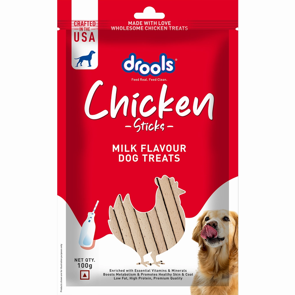 Drools Milk Flavour Chicken Sticks Treat for Dogs