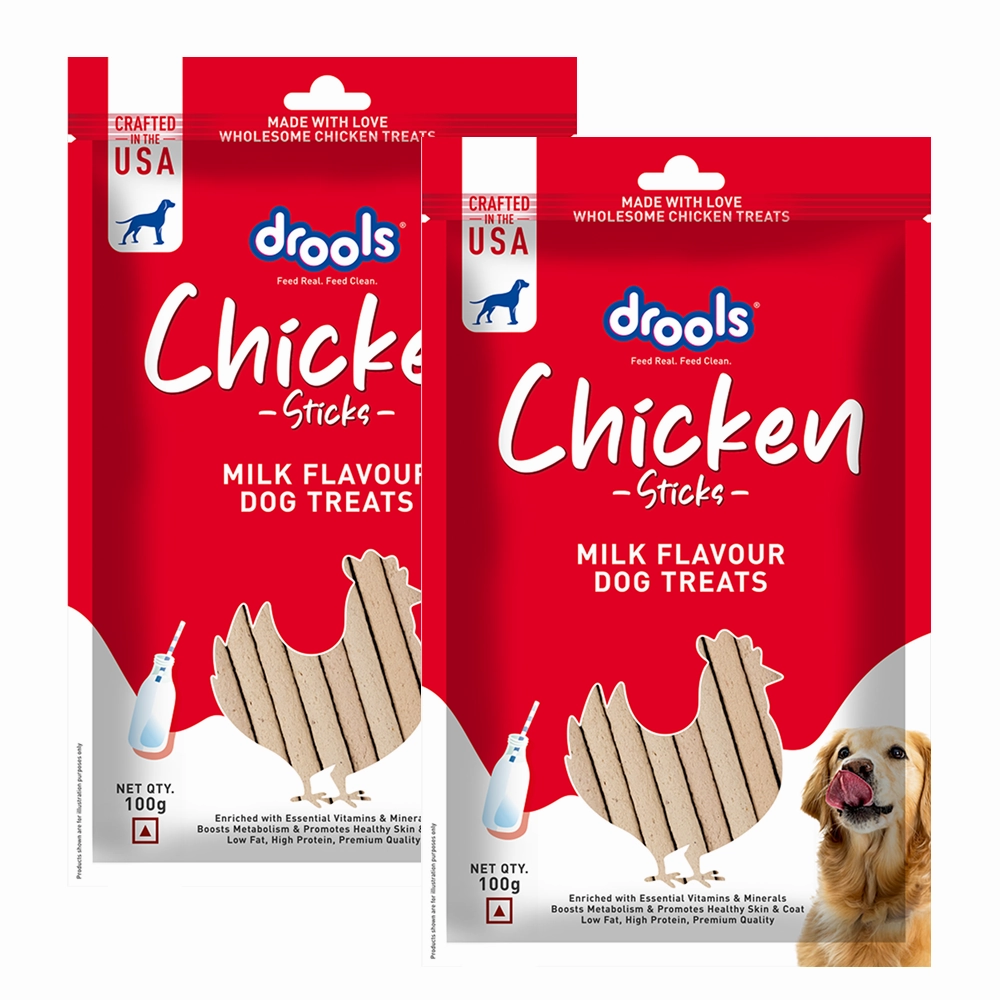 Drools Milk Flavour Chicken Sticks Treat for Dogs
