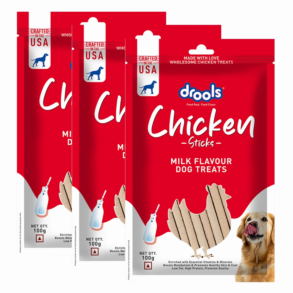 Drools Milk Flavour Chicken Sticks Treat for Dogs