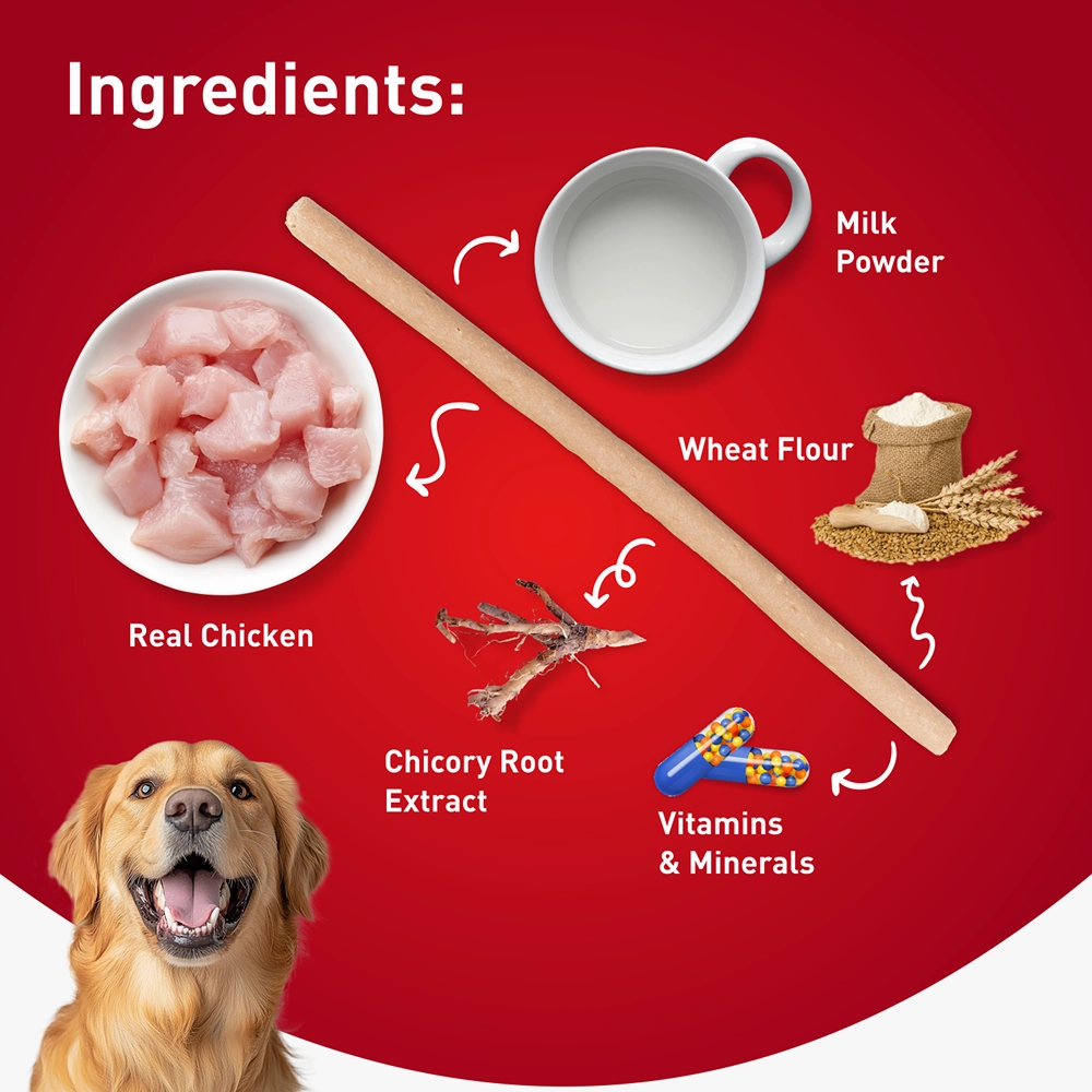 Drools Milk Flavour Chicken Sticks Treat for Dogs
