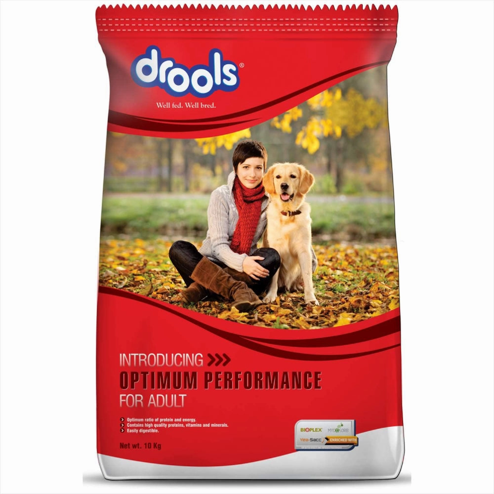 Drools Optimum Performance Adult Dog Dry Food and Chip Chops Chicken Tenders Dog Treats Combo