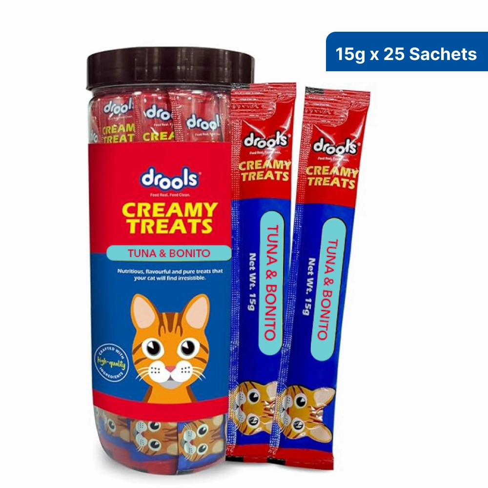 Drools Real Chicken and Tuna & Bunito Creamy Cat Treats Combo