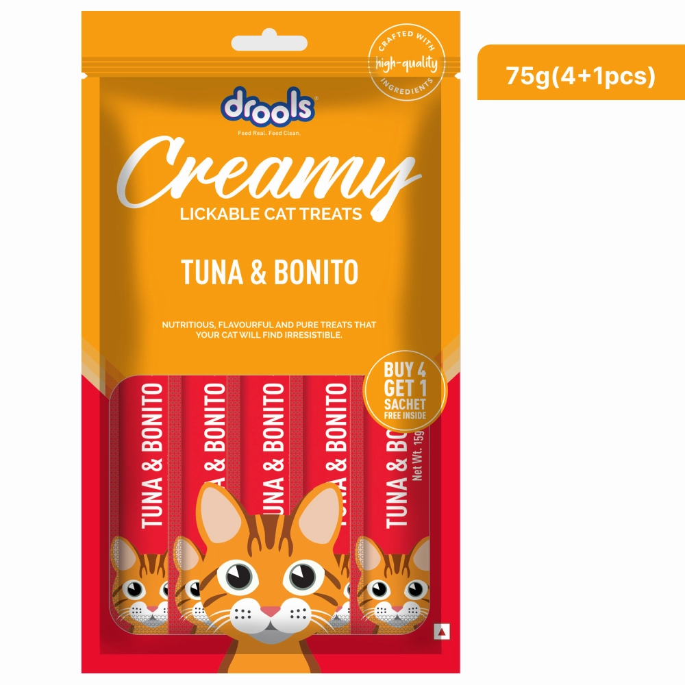 Drools Tuna & Bunito and Crab & Chicken Creamy Cat Treats Combo