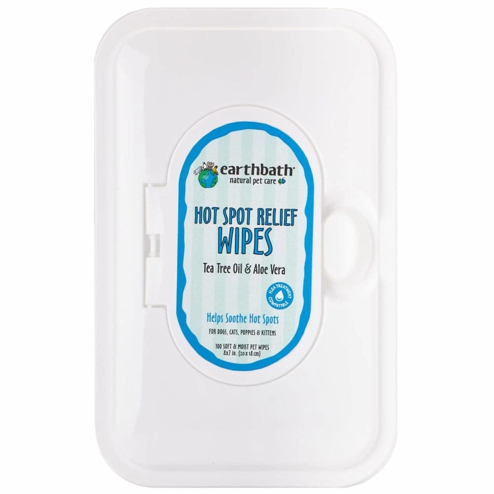 EarthBath Tea Tree & Aloe Vera Hot Spot Wipes for Dogs and Cats