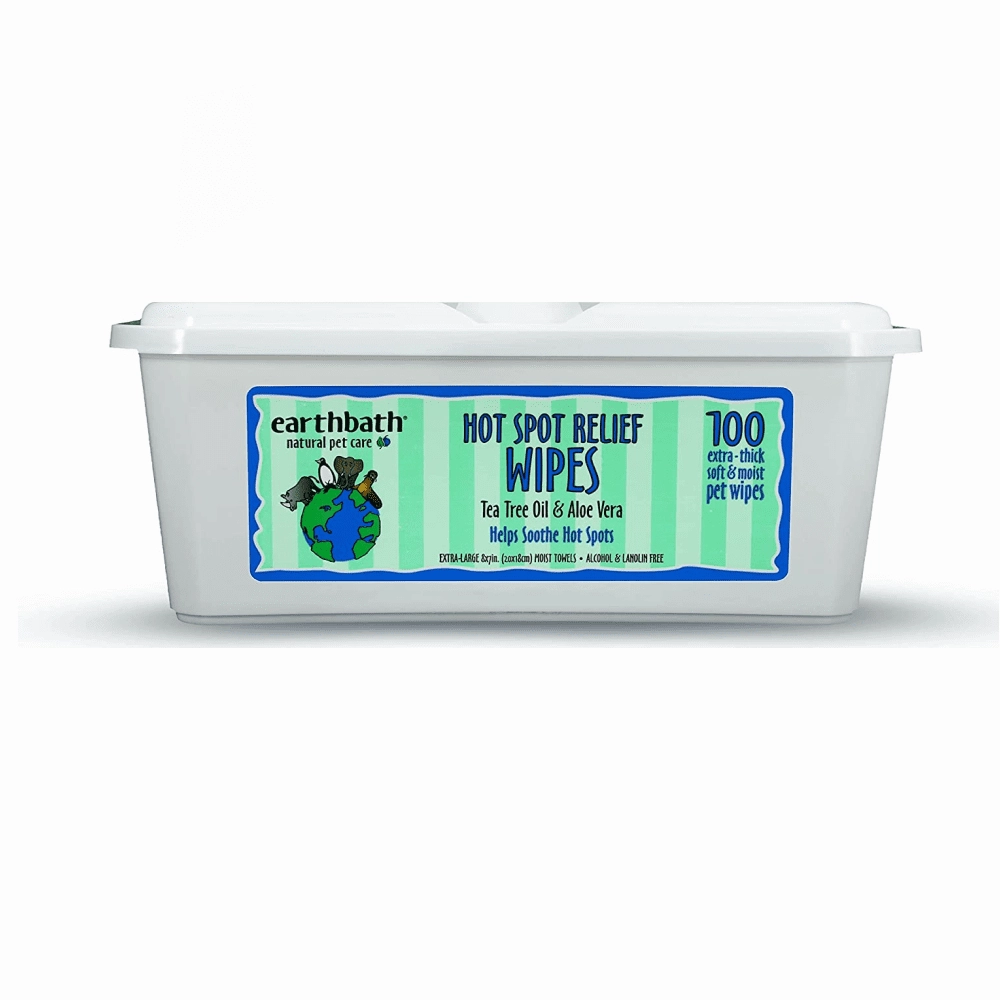 EarthBath Tea Tree & Aloe Vera Hot Spot Wipes for Dogs and Cats