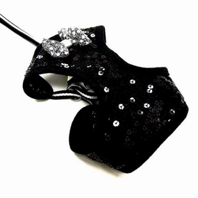 Easy Go Sequins Dog Harness Black