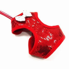 Easy Go Sequins Dog Harness Red