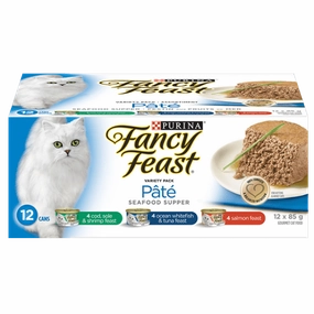 Fancy Feast Seafood Supper Pate Canned Cat Food Variety Pack