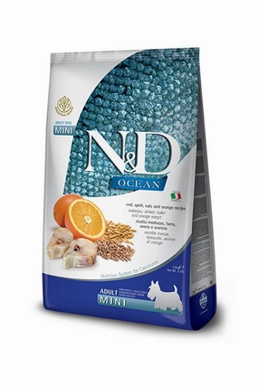 Farmina N&D Ocean Cod, Spelt, Oats, and Orange Mini Dry Dog Food