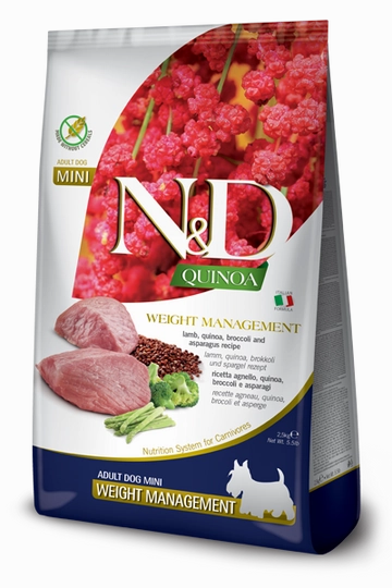 Farmina N&D Quinoa Grain Free Lamb & Broccoli Weight Management Mini Dry Dog Food