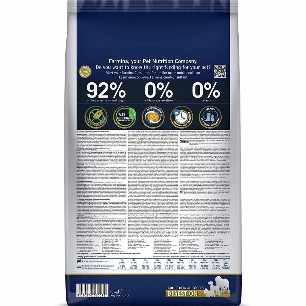 Farmina N&D Quinoa Lamb Mint & Fennel Digestion Grain Free Adult Dry Dog Food