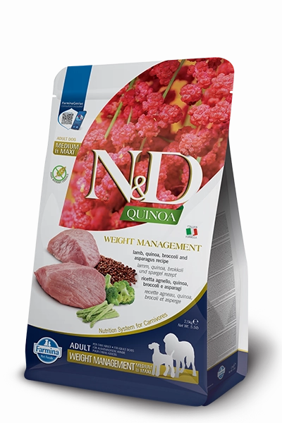 Farmina N&D Quinoa Weight Management Lamb, Quinoa & Broccoli Medium & Maxi Adult Dry Dog Food