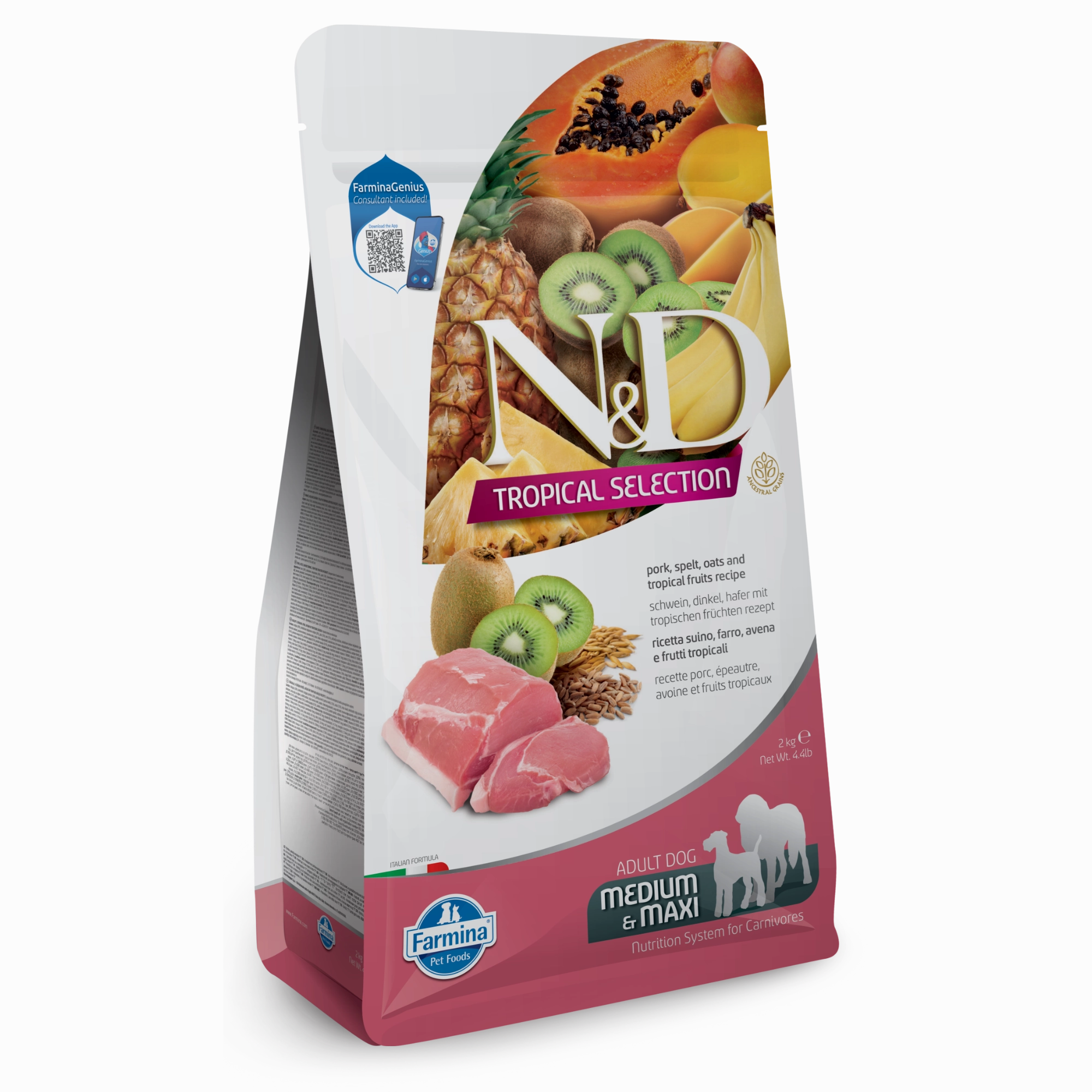 Farmina N&D Tropical Selection Pork, Spelt, Oats & Tropical Fruits Medium & Maxi Adult Dry Dog Food