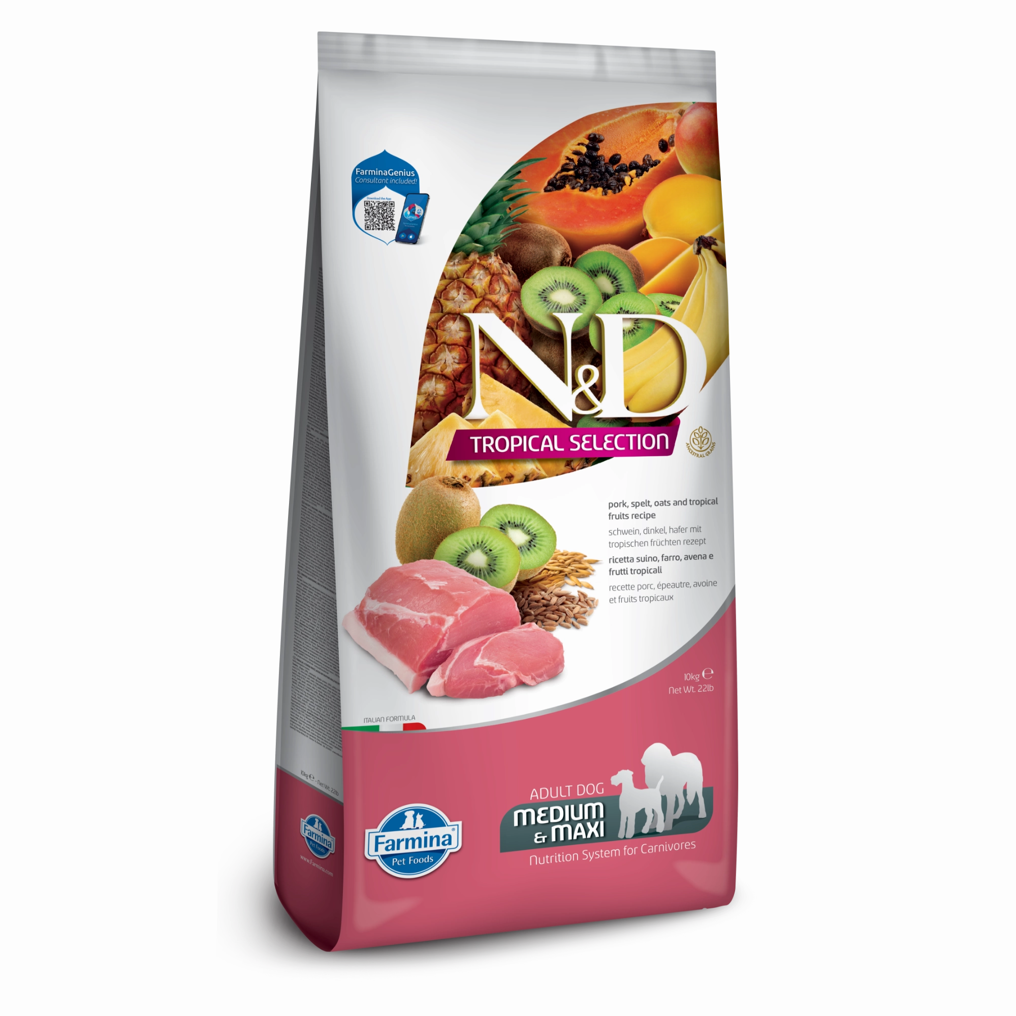Farmina N&D Tropical Selection Pork, Spelt, Oats & Tropical Fruits Medium & Maxi Adult Dry Dog Food