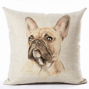 Fawn French Bulldog Throw Cushion