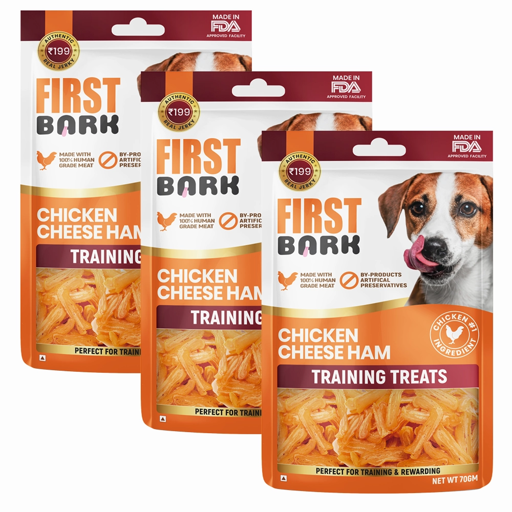 First Bark Chicken Cheese Ham Training Dog Treat
