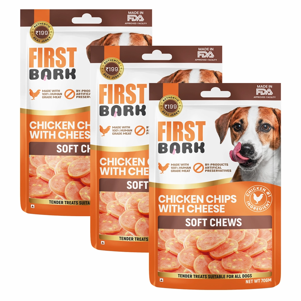 First Bark Chicken Chips with Cheese Jerky Dog Treat