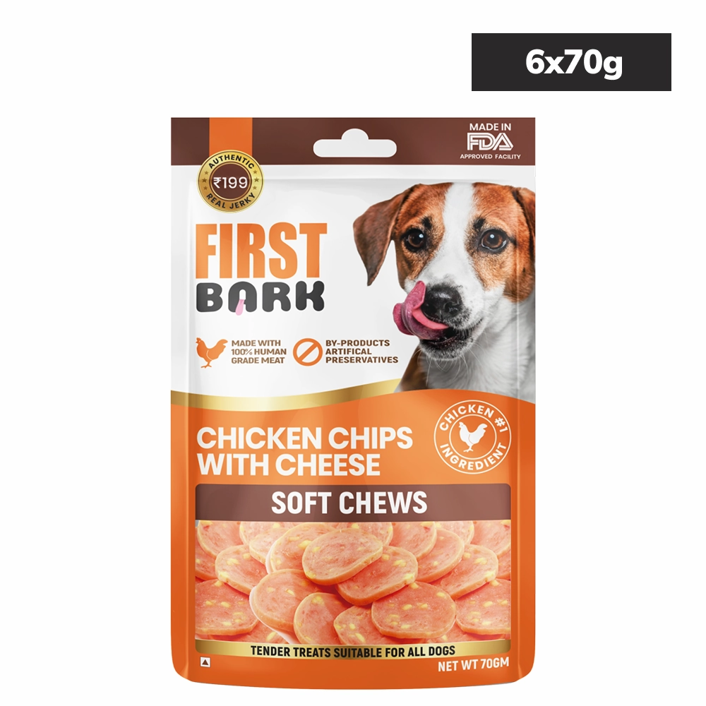 First Bark Chicken Chips with Cheese Jerky Dog Treat