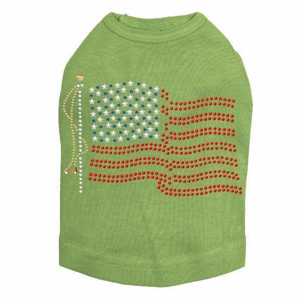 Flag USA Rhinestone Dog Tank