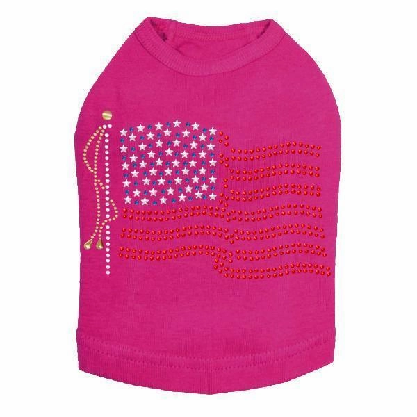 Flag USA Rhinestone Dog Tank