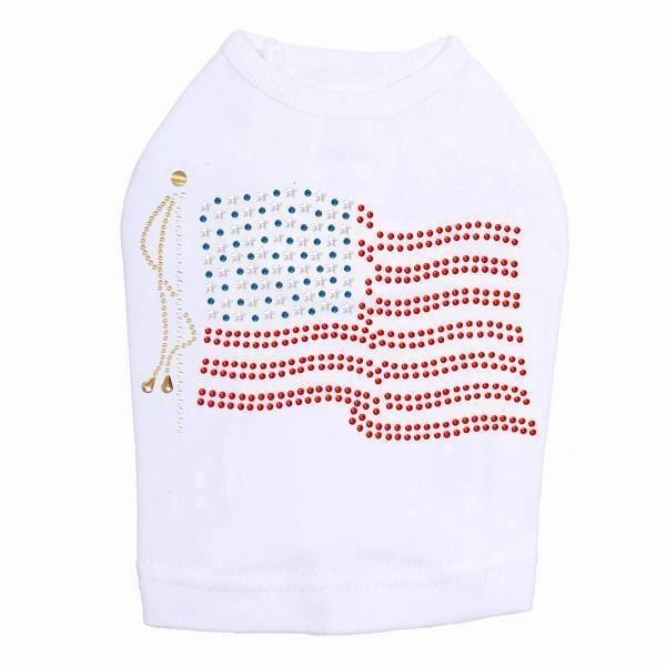 Flag USA Rhinestone Dog Tank