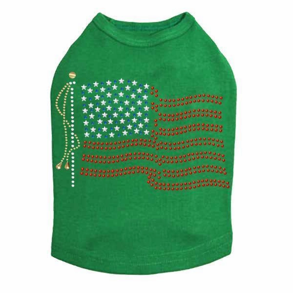 Flag USA Rhinestone Dog Tank
