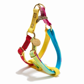 Flat Webbing Cotton Dog Harness Prismatic