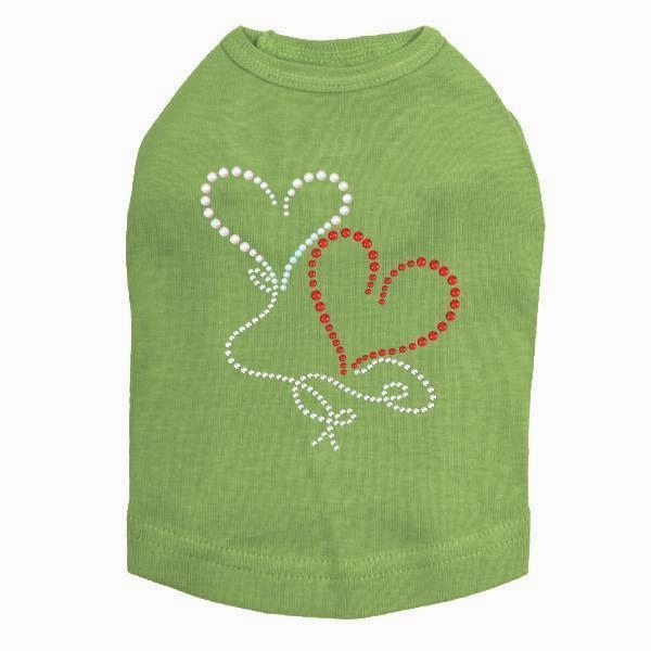 Floating Hearts Rhinestone Dog Tank
