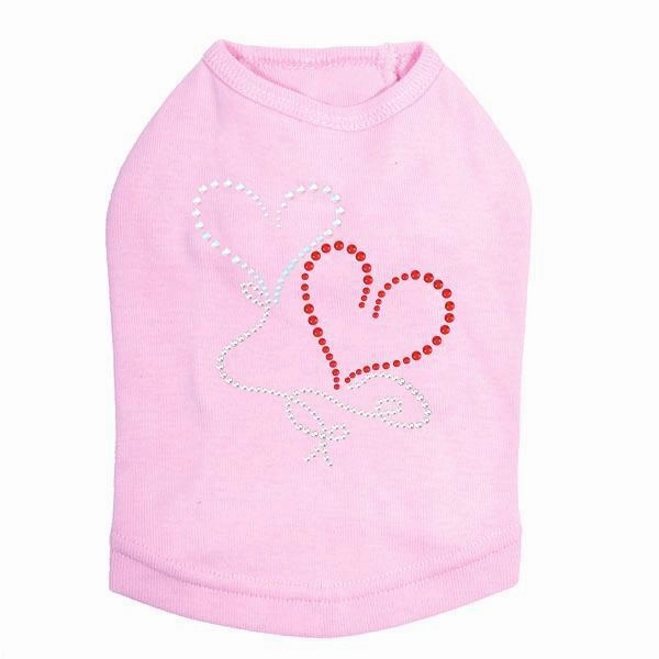 Floating Hearts Rhinestone Dog Tank