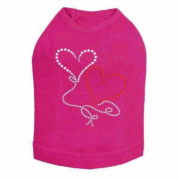 Floating Hearts Rhinestone Dog Tank