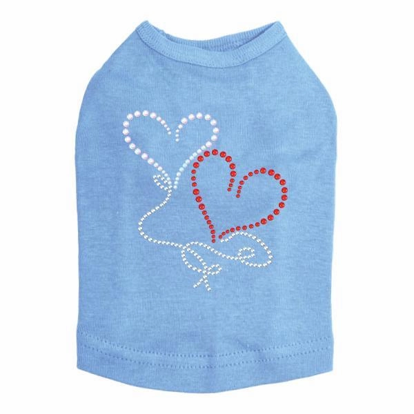 Floating Hearts Rhinestone Dog Tank