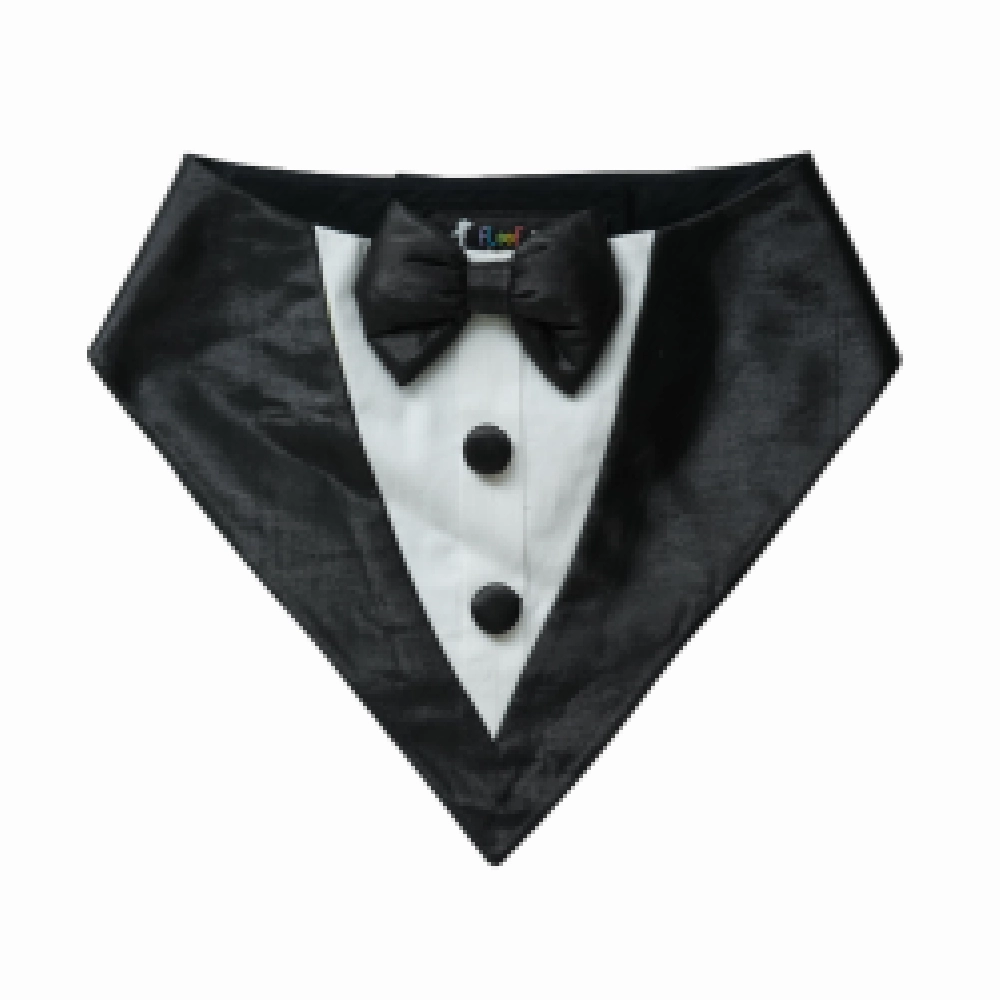 Floof & Co Tux Bandana for Dogs (White & Black)