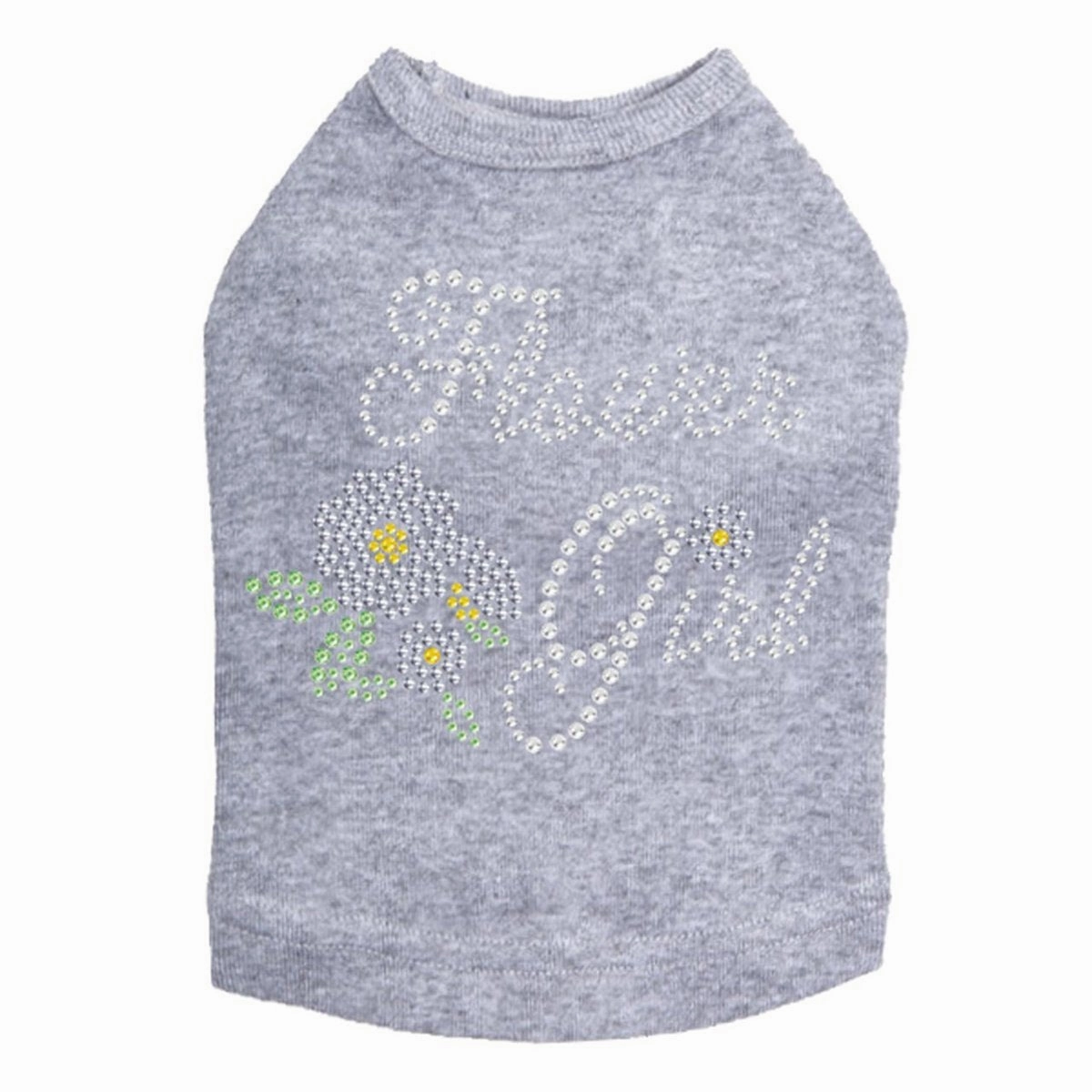 Flower Girl Rhinestone Dog Tank