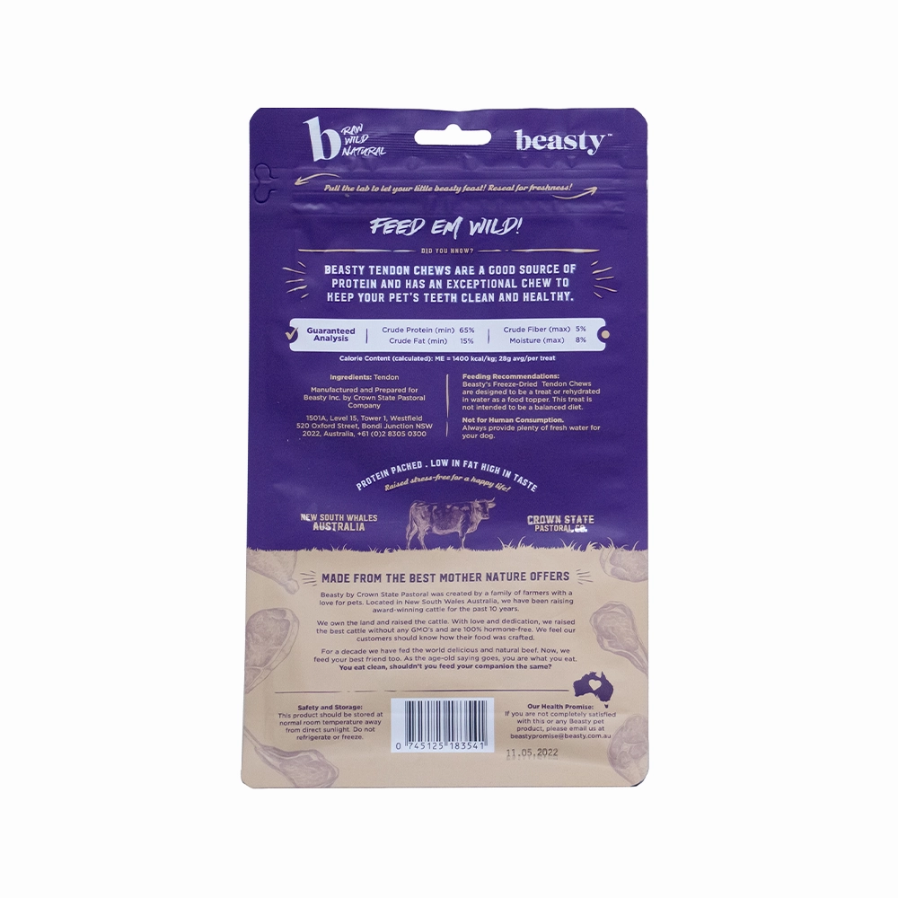 Freeze Dried Beef Tendon Chews Dog Treats