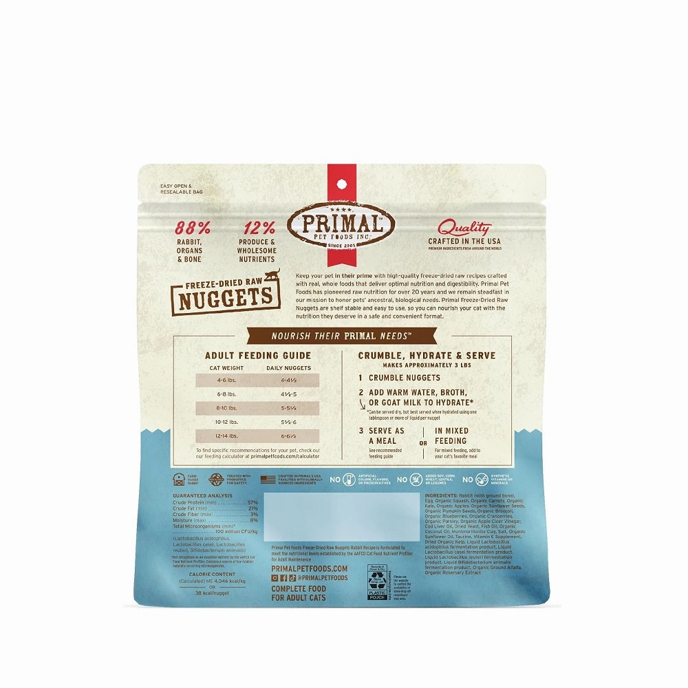 Freeze Dried Rabbit Nuggets Cat Food
