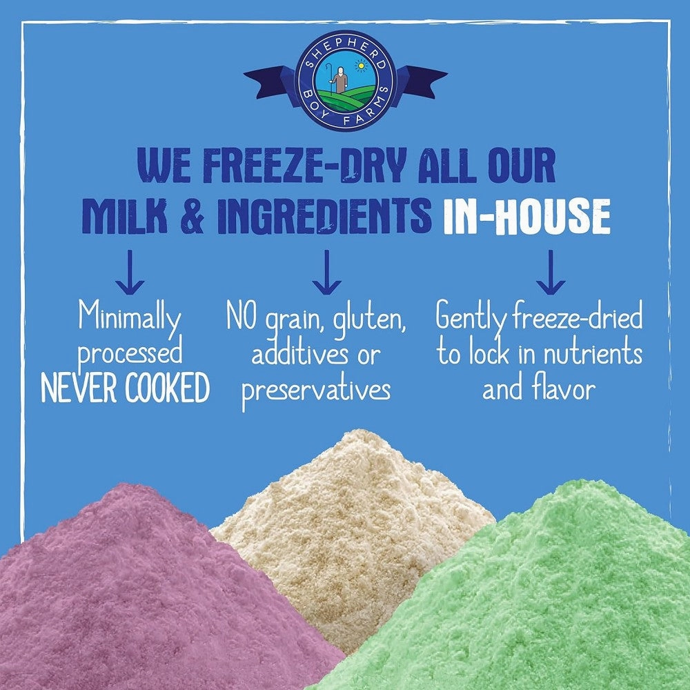 Freeze Dried Raw Goat's Milk Super Fruit Blend for Dogs & Cats