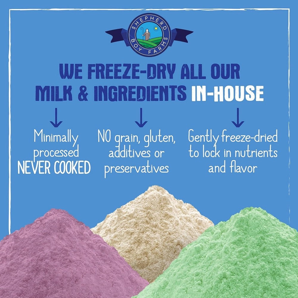 Freeze Dried Raw Goat's Milk Super Fruit Blend for Dogs & Cats