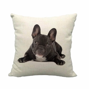 French Bulldog Brindle & White Lying Down Cushion