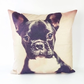 French Bulldog With White Chest Throw Cushion