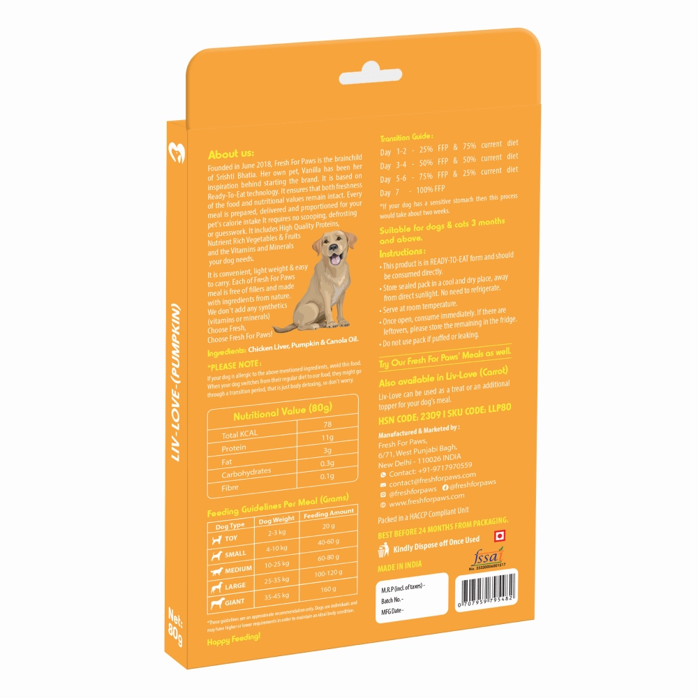 Fresh For Paws Chicken Liver & Pumpkin Liv Love Supplement for Dogs
