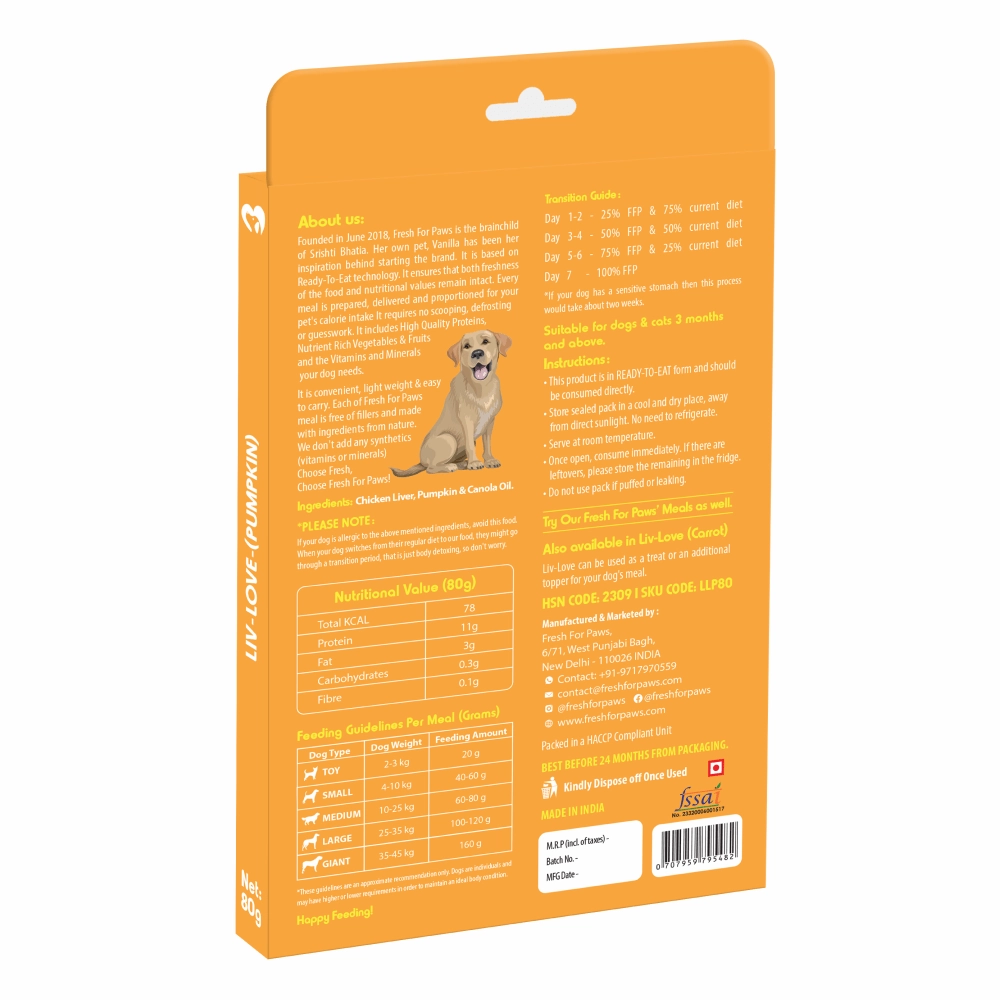 Fresh For Paws Chicken Liver & Pumpkin Liv Love Supplement for Dogs