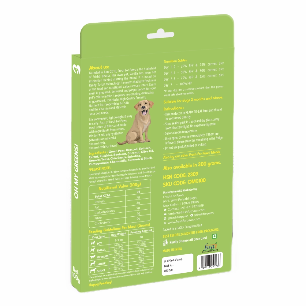 Fresh For Paws Oh My Greens Dog Wet Food (300g)